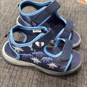 Carter's Blue and Gray Dinosaur Sandals with Velcro Straps
